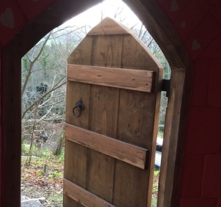 Castle doorway in winter
