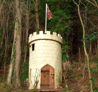 The Castle in autumn with door